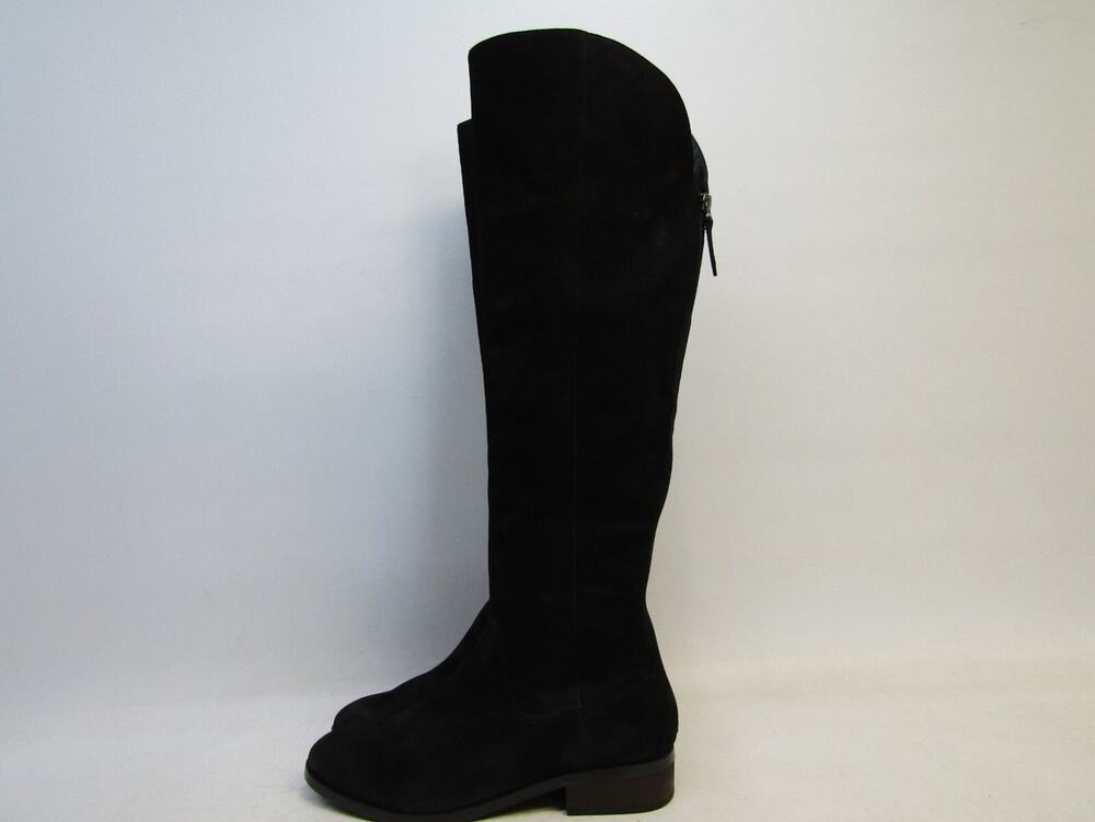 Sole Society Andie Womens Sz 11 Black Nubuck Leather Zip Riding 17" Shaft Boots